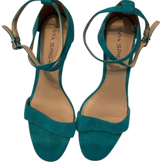 Via Spiga turquoise suede ankle strap size 8 - Picture 4 of 7